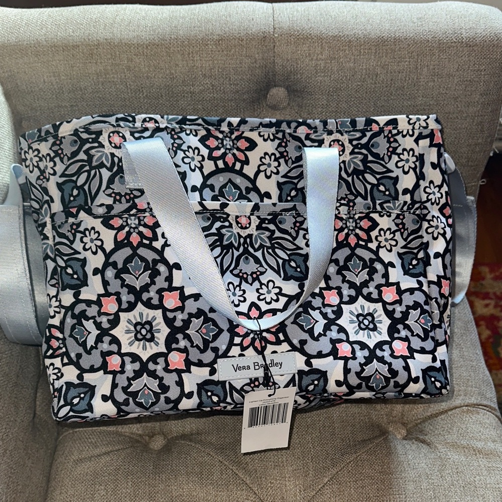 Vera Bradley Black and Pink Floral Shower Tote